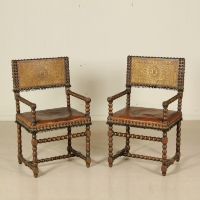 Coppia di poltrone a rocchetto