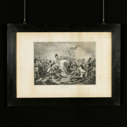 Napoleone alla battaglia di Waterloo, litografia