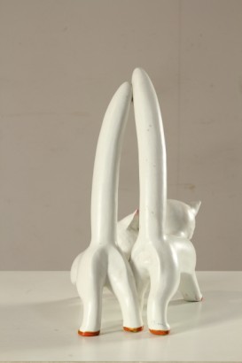 antiquariato, ceramiche, tarcisio tosin, gattini che giocano, maiolica, firmato, ceramica italia