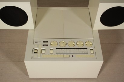 stereo cabinet, vintage stereo, mario bellini, swivel speakers, vintage hi-fi, vintage turntable, designer turntable, modern antique turntable, {* $ 0 $ *}, anticonline, brionvega, totem, Totem Mario Bellini, totem bellini, 70's , stereo from the 70s, turntable from the 70s