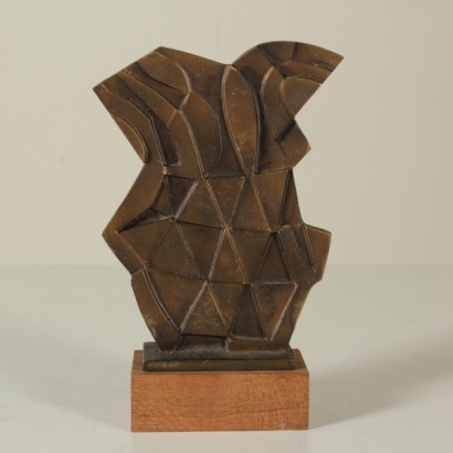 estatua, estatua de bronce, estatua con base de madera, base de madera, estatua de pietro consagra, pietro consagra, {* $ 0 $ *}, anticonline