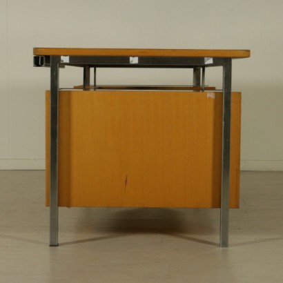 Schreibtisch, Schreibtisch mit Doppelschubladen, Anonymer Castelli Schreibtisch, Anonymer Castelli, 70er Schreibtisch, 80er Schreibtisch, 70er, 80er Schreibtisch, Mahagoni Schreibtisch, Vintage Schreibtisch, {* $ 0 $ *}