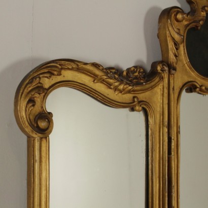 paravento, paravento antico, paravento antiquariato, paravento 900, paravento con specchi, paravento in stile barocchetto, stile barocchetto, paravento dorato, di mano in mano, anticonline