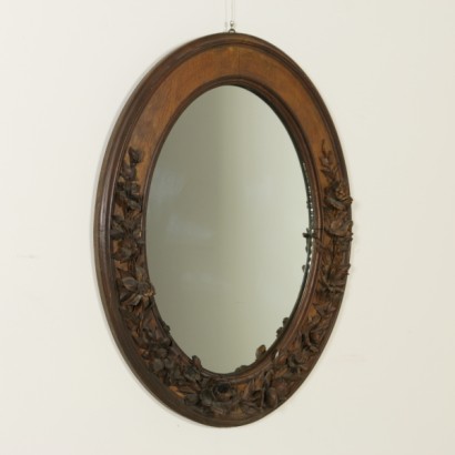 Carved wood mirror