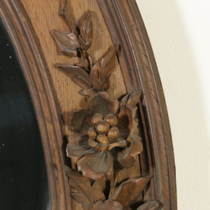 Carved wooden mirror-detail