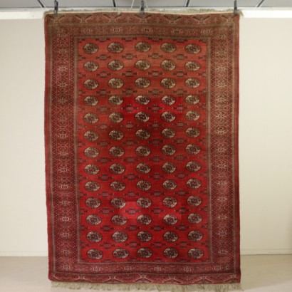 antigüedades, antigüedad, alfombra antigua, alfombra de Bukhara, alfombra de Turkmenistán, alfombra de los años 50, años 50, alfombra turcomana, {* $ 0 $ *}