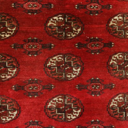 antigüedades, antigüedad, alfombra antigua, alfombra de Bukhara, alfombra de Turkmenistán, alfombra de los años 50, años 50, alfombra turcomana, {* $ 0 $ *}