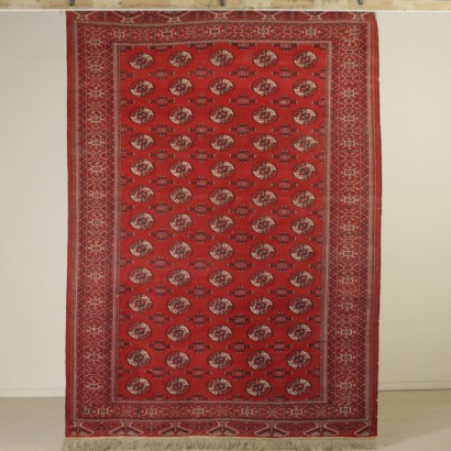 antigüedades, antigüedad, alfombra antigua, alfombra de Bukhara, alfombra de Turkmenistán, alfombra de los años 50, años 50, alfombra turcomana, {* $ 0 $ *}