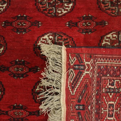 antigüedades, antigüedad, alfombra antigua, alfombra de Bukhara, alfombra de Turkmenistán, alfombra de los años 50, años 50, alfombra turcomana, {* $ 0 $ *}