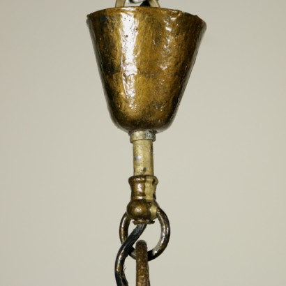 Lampe, Eisenlampe, vergoldetes Eisen, antike Lampe, antike Lampe, {* $ 0 $ *}, antionline, Deckenlampe, Blechleuchter, Laterne, antike Laterne, antike Laterne, große Laterne, Bronzedekorationen
