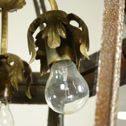 Lampe, Eisenlampe, vergoldetes Eisen, antike Lampe, antike Lampe, {* $ 0 $ *}, antionline, Deckenlampe, Blechleuchter, Laterne, antike Laterne, antike Laterne, große Laterne, Bronzedekorationen