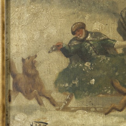 Troïka russe attaqué par des loups Orloff
