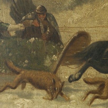 Troïka russe attaqué par des loups Orloff