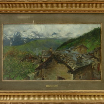 arte, arte italiana, pittura ottocento italiana,Arnaldo Soldini Scorcio di paese,Arnaldo Soldini,Arnaldo Soldini Scorcio di paese,Arnaldo Soldini,Arnaldo Soldini Scorcio di paese,Arnaldo Soldini