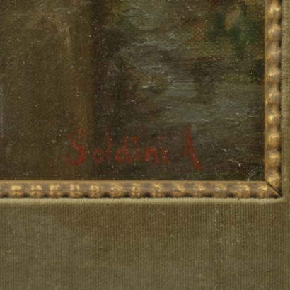 arte, arte italiana, pittura ottocento italiana,Arnaldo Soldini Scorcio di paese,Arnaldo Soldini,Arnaldo Soldini Scorcio di paese,Arnaldo Soldini,Arnaldo Soldini Scorcio di paese,Arnaldo Soldini