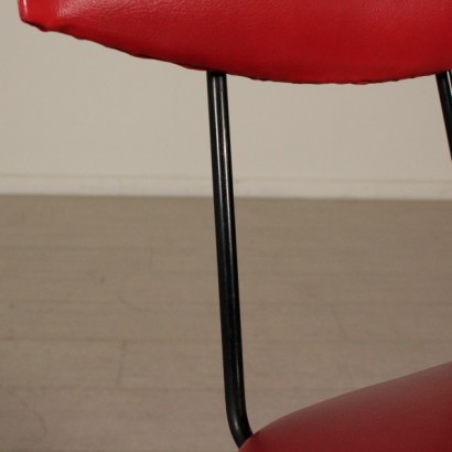 silla, silla de los años 50, silla de los 60, silla vintage, silla moderna, diseño italiano moderno, vintage italiano, {* $ 0 $ *}, anticonline, tapicería de cuero sintético, estructura de metal