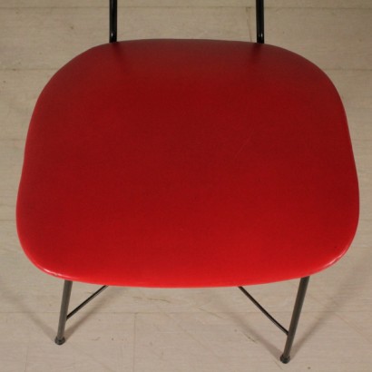 silla, silla de los años 50, silla de los 60, silla vintage, silla moderna, diseño italiano moderno, vintage italiano, {* $ 0 $ *}, anticonline, tapicería de cuero sintético, estructura de metal
