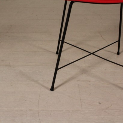 silla, silla de los años 50, silla de los 60, silla vintage, silla moderna, diseño italiano moderno, vintage italiano, {* $ 0 $ *}, anticonline, tapicería de cuero sintético, estructura de metal