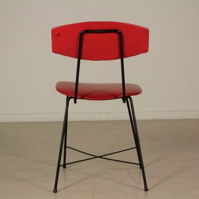 silla, silla de los años 50, silla de los 60, silla vintage, silla moderna, diseño italiano moderno, vintage italiano, {* $ 0 $ *}, anticonline, tapicería de cuero sintético, estructura de metal