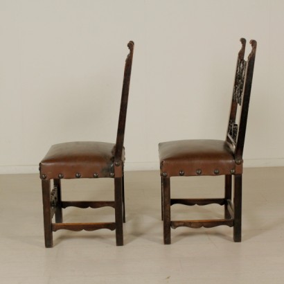 sillas, par de sillas, sillas antiguas, sillas antiguas, sillas neorrenacentistas, sillas de nogal, sillas de nogal ebonizado, nogal ebonizado, 900 sillas, sillas de principios de 1900, sillas de principios de 1900, {* $ 0 $ *}, anticonline