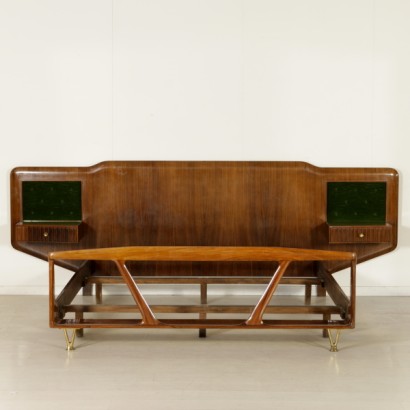 letto, letto matrimoniale, letto vintage, letto di modernariato, vintage italiano, modernariato vintage, letto anni 50, letto in bois de rose, palazzi del'arte, letto palazzi dell'arte, pannello in velluto, di mano in mano, anticonline