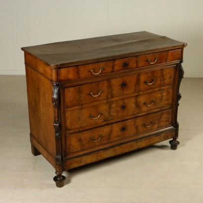 commode, commode en noyer, commode en plume de noyer, plume de noyer, commode 800, commode fin 800, {* $ 0 $ *}, anticonline