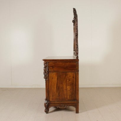 credenza, credenza con specchio, credenza 900, credenza con specchio 900, credenza antica, credenza antiquariato, credenza stile barocchetto, credenza in stile barocchetto, credenza in noce, specchio bisellato, di mano in mano, anticonline
