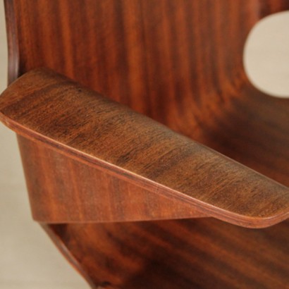 sedia, sedia singola, sedia vintage, sedia di modernariato, sedia di design, sedia con braccioli, sedia in compensato, sedia in compensato curvato, sedie anni 50, sedia anni 60, anni 50, anni 60, di mano in mano, anticonline