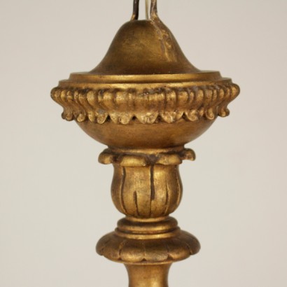 lampadario, lampadario in legno, lampadario 900, lampadario in legno dorato, lampadario dorato, lampadario tre bracci, lampadario a tre bracci, di mano in mano