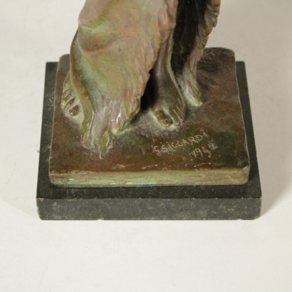 antiquariato, sculture, antiquariato sculture, sculture antiche, sculture antiche italiane, statua in bronzo, statua Giuseppe Siccardi, Giuseppe Siccardi, statua Giovane figura femminile, Giovane figura femminile, 1942, firmata