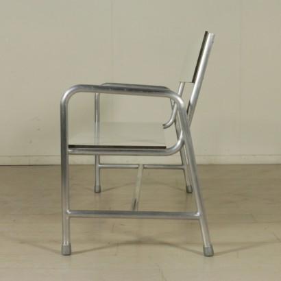 {* $ 0 $ *}, Bank, 60er Bank, 60er, Vintage Bank, moderne Antiquitätenbank, Holzbank, Resopalbank, Aluminiumgestell, Aluminiumbank, Resopalbank