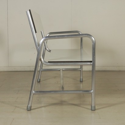 {* $ 0 $ *}, Bank, 60er Bank, 60er, Vintage Bank, moderne Antiquitätenbank, Holzbank, Resopalbank, Aluminiumgestell, Aluminiumbank, Resopalbank