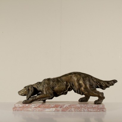 {* $ 0 $ *}, terracotta sculpture, terracotta dog, bronze coated terracotta, hunting dog, hunting dog sculpture, terracotta hunting dog, sculpture 900, sculpture early 900, sculpture early 900