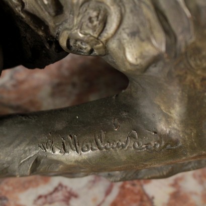 {* $ 0 $ *}, terracotta sculpture, terracotta dog, bronze coated terracotta, hunting dog, hunting dog sculpture, terracotta hunting dog, sculpture 900, sculpture early 900, sculpture early 900