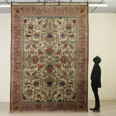 Antik, Teppiche, antike Teppiche, antike Teppiche, Täbris, Iran, Baumwollteppich, Wollteppich, feiner Knotenteppich, 60er-70er Teppich