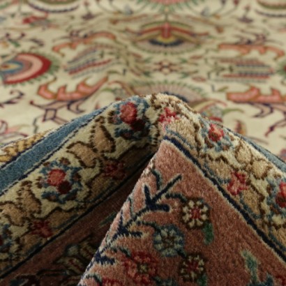 Antik, Teppiche, antike Teppiche, antike Teppiche, Täbris, Iran, Baumwollteppich, Wollteppich, feiner Knotenteppich, 60er-70er Teppich