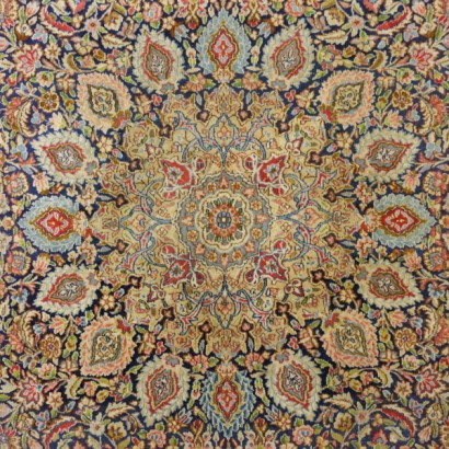 Antik, Teppiche, antike Teppiche, antike Teppiche, Kerman, Iran, Baumwollteppich, Wollteppich, mittlerer Knotenteppich, 1950er-60er Teppich