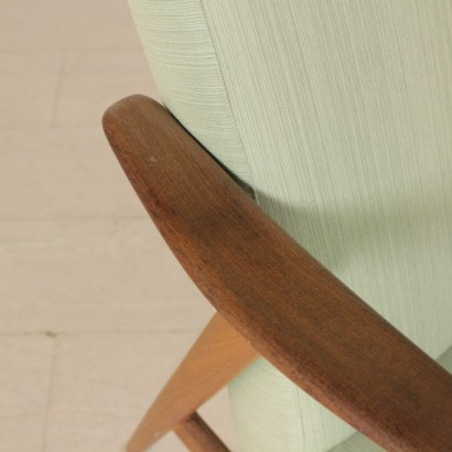 di mano in mano, poltrona anni 60, anni 60, poltrona vintage, poltrona di modernariato, poltrona di design, modernariato italiano, vintage italiano, poltrona in teak, poltrona in legno di teak, poltrona in tessuto