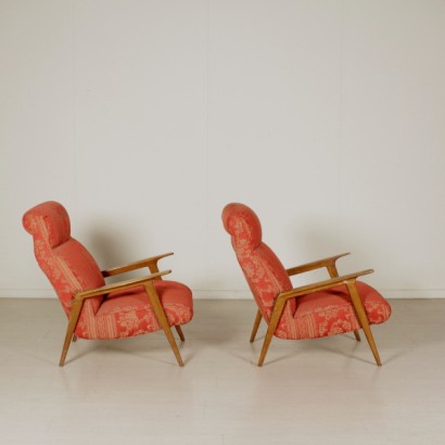 {* $ 0 $ *}, Sessel aus den 50er Jahren, Paar Sessel, Vintage Sessel, moderne Sessel, Buchensessel, Sessel in Buchenholz, Paar Vintage Sessel, Paar moderne Sessel, 1950er