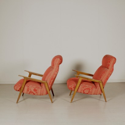 {* $ 0 $ *}, Sessel aus den 50er Jahren, Paar Sessel, Vintage Sessel, moderne Sessel, Buche Sessel, Sessel in Buchenholz, Paar Vintage Sessel, Paar moderne Sessel, 1950er