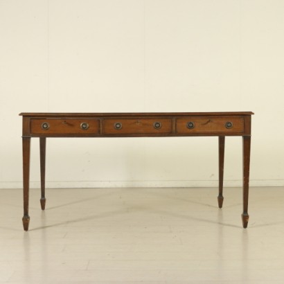 {* $ 0 $ *}, historischer Schreibtisch, antiker Schreibtisch, antiker Schreibtisch, antiker Schreibtisch, Mahagoni-Schreibtisch, englischer Schreibtisch, englischer Schreibtisch, 900er Schreibtisch, erste Hälfte 1900 Schreibtisch, Schreibtisch mit Schubladen, Lederplatte