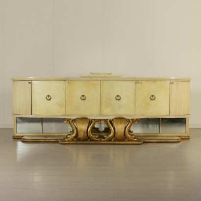 {* $ 0 $ *}, Möbel aus den 50er, 50er Jahren, Pergamentmöbel, Schafpapierschrank, Buffetschrank, moderne Antiquitätenmöbel, italienische moderne Antiquitäten, Vintage-Möbel, italienische Vintage-Möbel, italienische Vintage, italienische moderne Antiquitäten, Vintage-Möbel, Buffet Jahrgang, moderne Antiquitäten Buffet