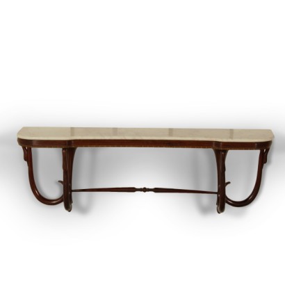 {* $ 0 $ *}, Konsolentisch aus den 50er, 50er Jahren, Vintage Konsole, moderne Konsole, Design Konsole, Wandkonsole, Mahagoni Konsole, Marmor Top Konsole, moderne Möbel, Vintage Möbel, moderne Möbel