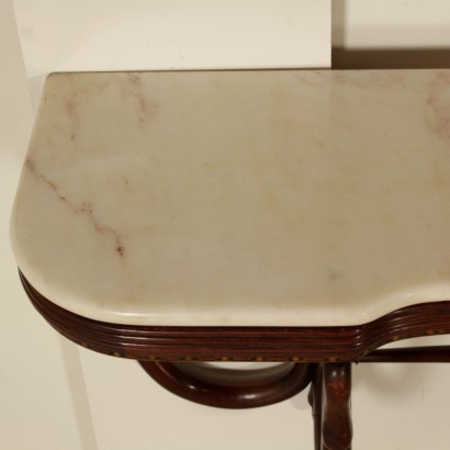 {* $ 0 $ *}, Konsolentisch aus den 50er, 50er Jahren, Vintage Konsole, moderne Konsole, Design Konsole, Wandkonsole, Mahagoni Konsole, Marmor Top Konsole, moderne Möbel, Vintage Möbel, moderne Möbel