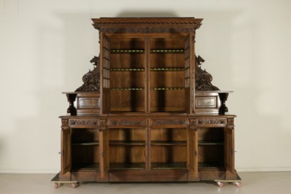 sideboard with showcase, big sideboard, big sideboard with showcase, sideboard with showcase in neo-renaissance style, sideboard with showcase 900, sideboard 900, # {* $ 0 $ *}, #credenzaaconvetrina, #grandecredenza, #grandecredenzaconvetrina, #convetrinastilene cupboard # credenza900, #vetrina sideboard900