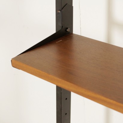 di mano in mano, libreria anni 50-60, libreria anni 50, libreria anni 60, anni 50, anni 60, libreria vintage, libreria di modernariato, libreria in mogano, modernariato italiano, vintage italiano, libreria a ripiani regolabili, ripiani regolabili, libreria in metallo, struttura in metallo, libreria a soffitto