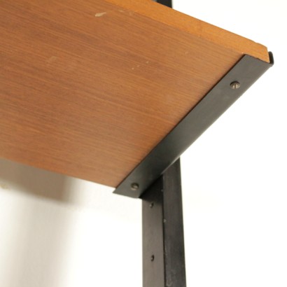 di mano in mano, libreria anni 50-60, libreria anni 50, libreria anni 60, anni 50, anni 60, libreria vintage, libreria di modernariato, libreria in mogano, modernariato italiano, vintage italiano, libreria a ripiani regolabili, ripiani regolabili, libreria in metallo, struttura in metallo, libreria a soffitto