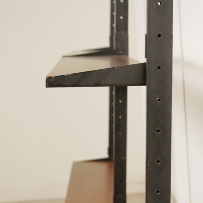 di mano in mano, libreria anni 50-60, libreria anni 50, libreria anni 60, anni 50, anni 60, libreria vintage, libreria di modernariato, libreria in mogano, modernariato italiano, vintage italiano, libreria a ripiani regolabili, ripiani regolabili, libreria in metallo, struttura in metallo, libreria a soffitto