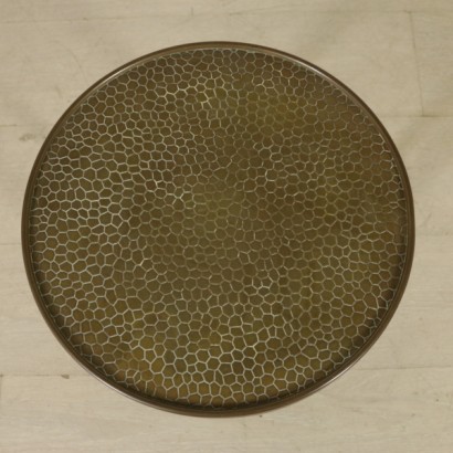 di mano in mano, tavolino anni 50, tavolino vintage, tavolino di modernariato, tavolino piccolo, tavolino in ottone, tavolino ricoperto