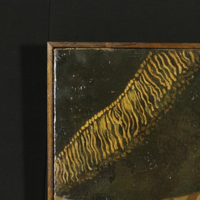 Stillleben mit obst, gemüse, musikalisches instrument, in gestalt und architektur